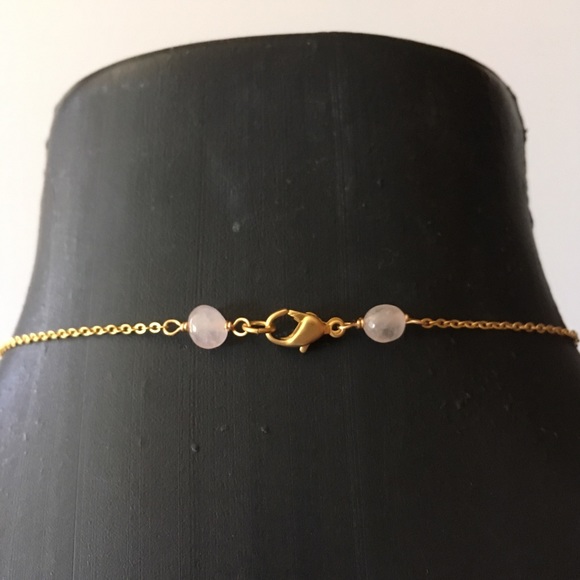 Rose Quartz pointed crystal pendant gold necklace - Picture 7 of 8